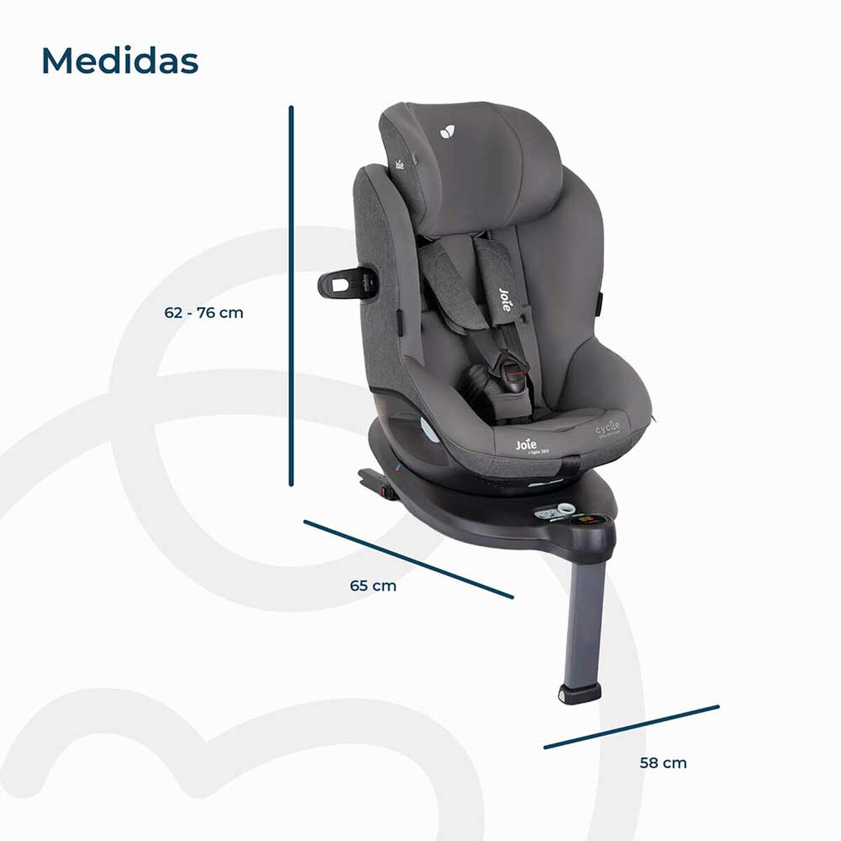 Silla de Auto Convertible I-Spin 360° Shell Gris Joie