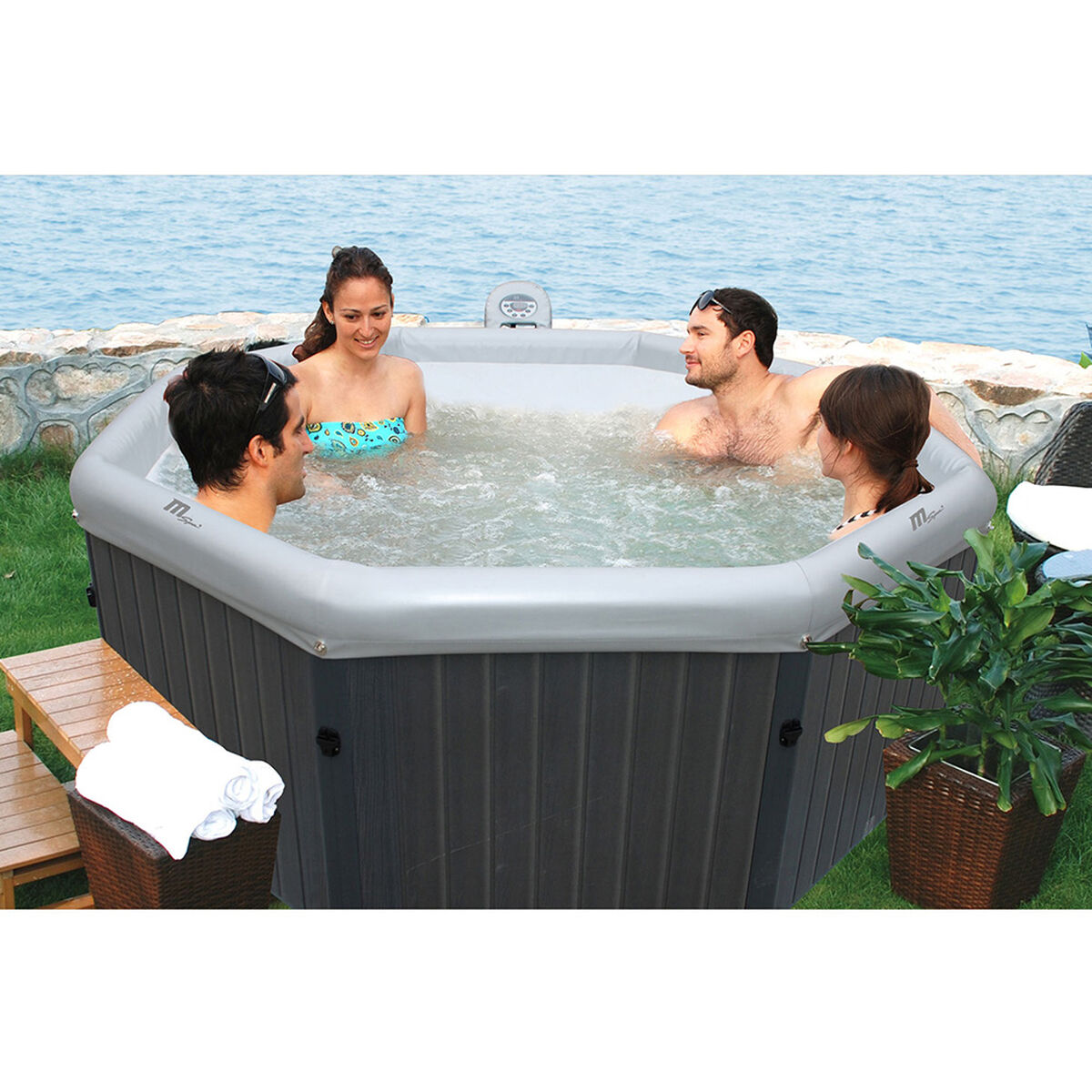 Hot Tub Inflable Mspa Tuscany 6 Premium Gris