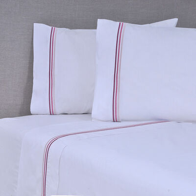 Imagen 1 del producto Sábana Mashini 144 Hilos King Bordada Line Rosado