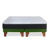 Cama Europea Latam Home Base Dividida Súper King Zen Top Spring Soft Velvet Verde