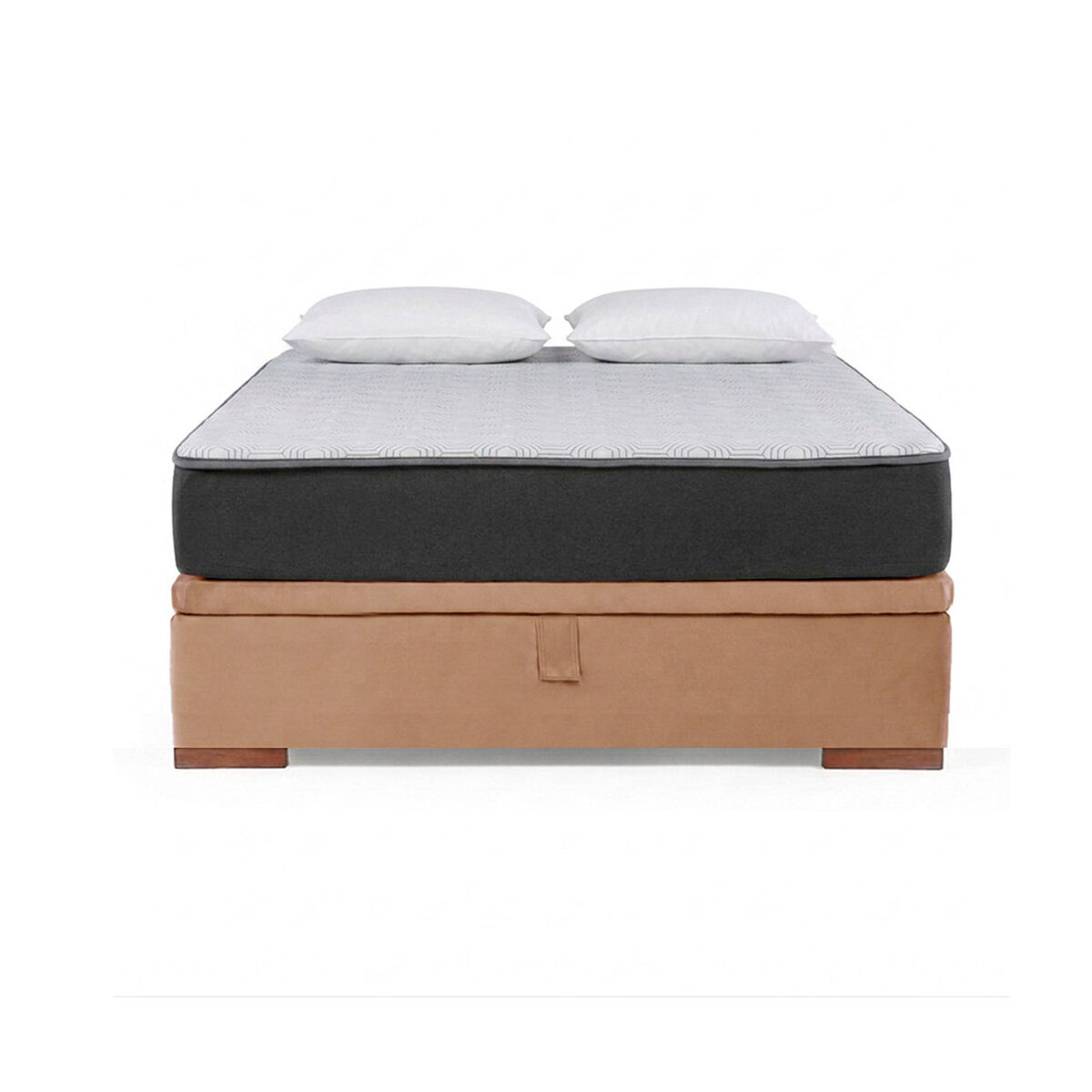 Cama Ba&uacute;l Latam Home Full Colch&oacute;n New Top Beige + 2 Almohadas