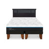 Cama Europea CIC Green Infinity 2 Plazas + 1 Respaldo Dublin Negro