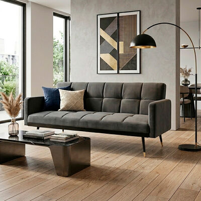 Futon Idetex Mil&aacute;n Velvet Gris