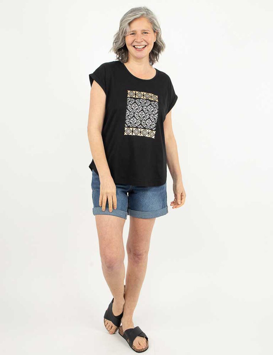 Polera Con Estampado Manga Corta Mujer Portman Club