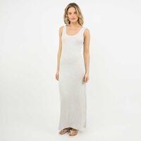 Vestido Slim Maxi Sin Mangas Mujer Icono Gris, Negro, Rojo