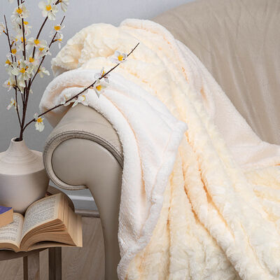 Manta de Poliéster Doral 1 Plaza Deluxe Beige