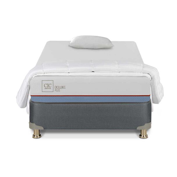 Cama Americana CIC 1,5 Plazas Excellence Plus + Almohada + Plumón