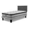Cama Europea Simmons 1,5 Plazas Dreamer Plazasus Box + Respaldo Urban Gris