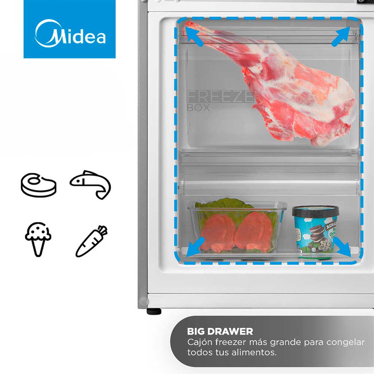 Refrigerador Frío Directo Midea MDRB369FGE50 259 lts.