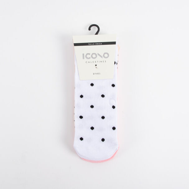 Pack 3 Calcetines Corto Mujer Icono