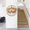 Cuadro Decorativo Redondo Ankara Hojas Dorado