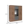 Closet Amuv Closet con Espejo Café Gris