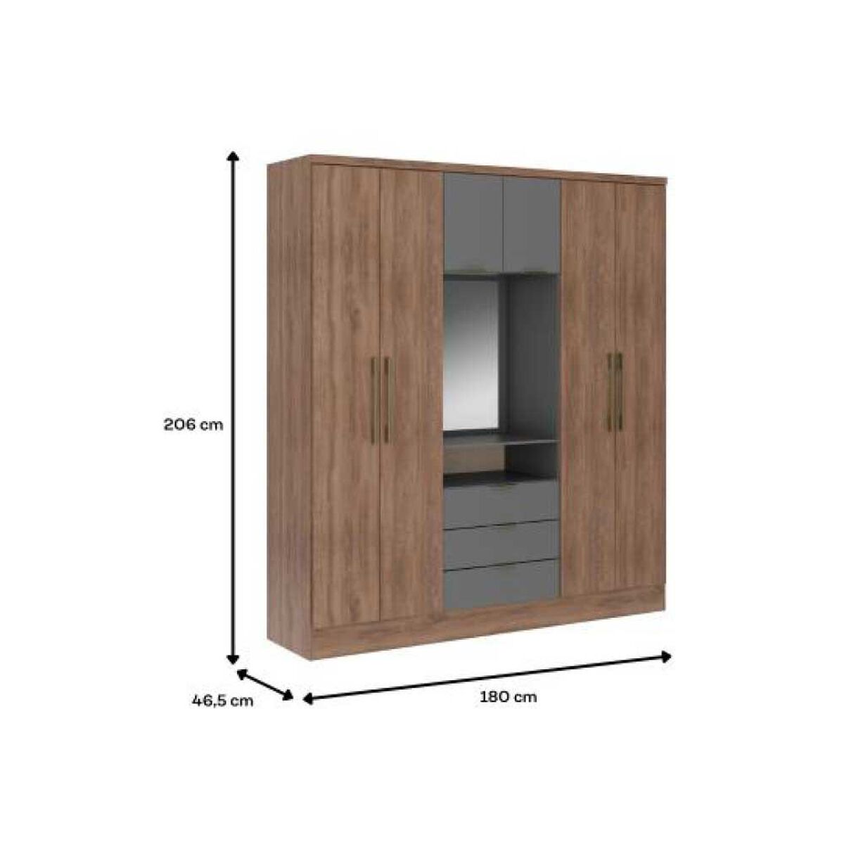Closet Amuv Closet con Espejo Café Gris