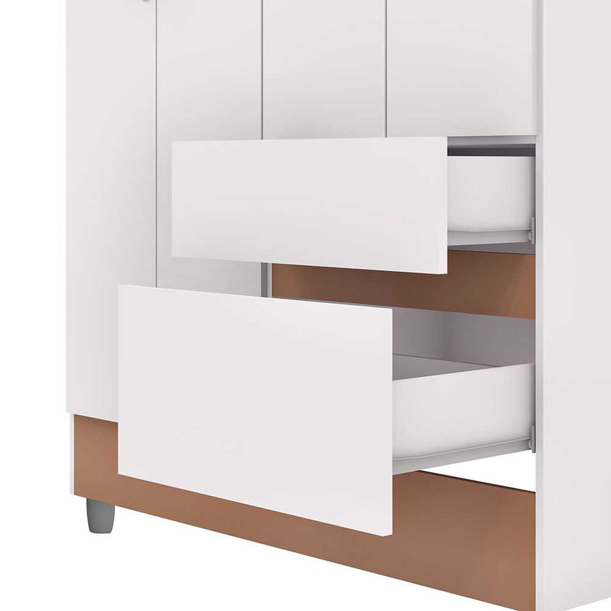 Closet Vekkahome Americano 4 Puertas 2 Cajones Blanca