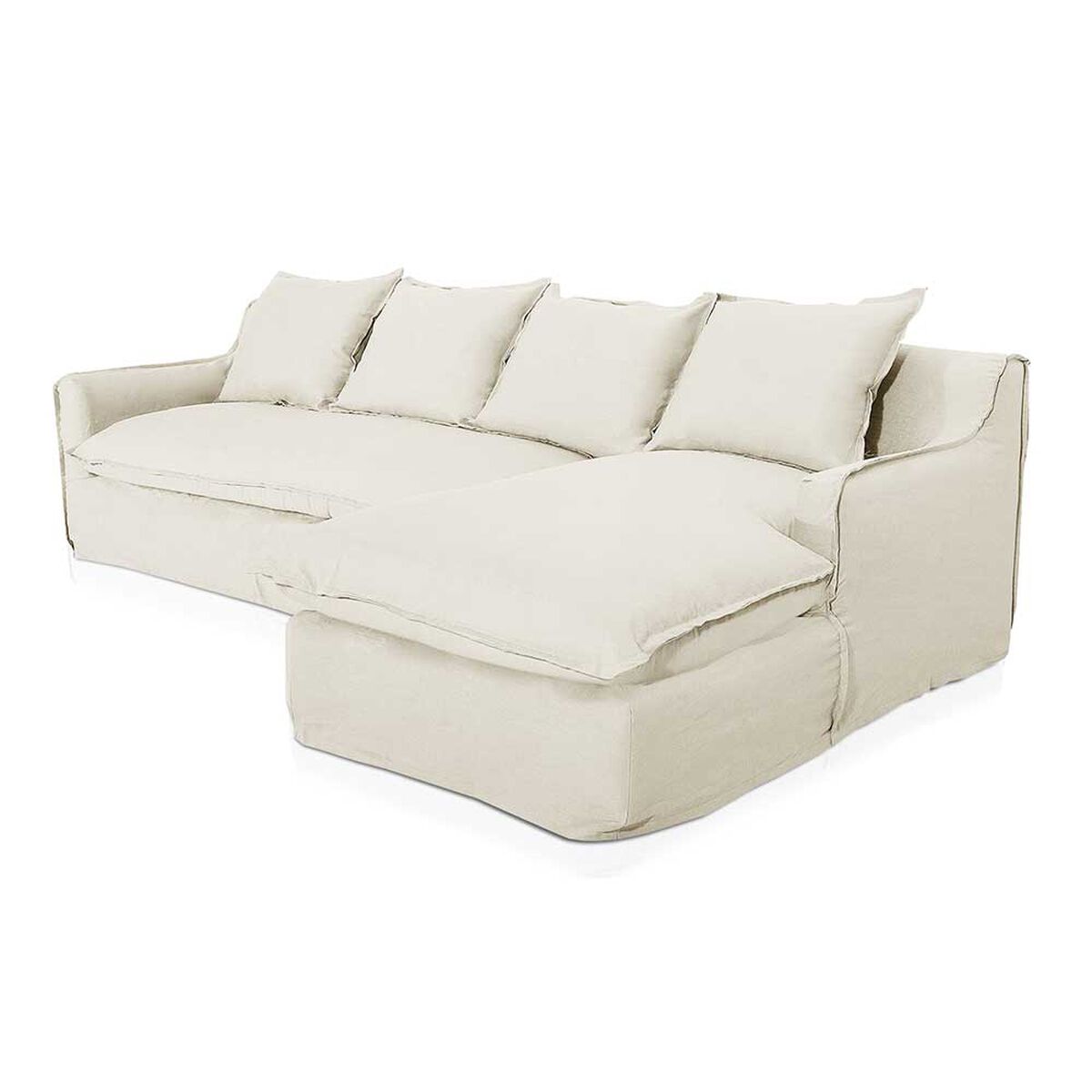 Sofá Seccional Derecho Innovamuebles Fontana Lino 4 Cuerpos Beige