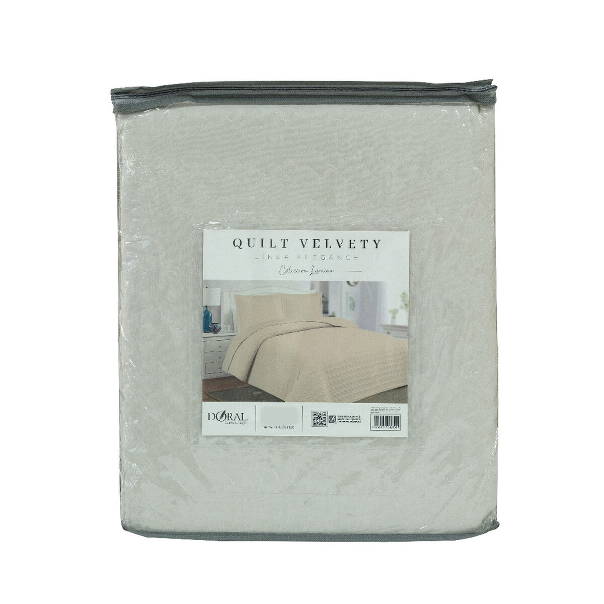 Quilt Doral 1,5 Plazas Lumi Velvety Beige