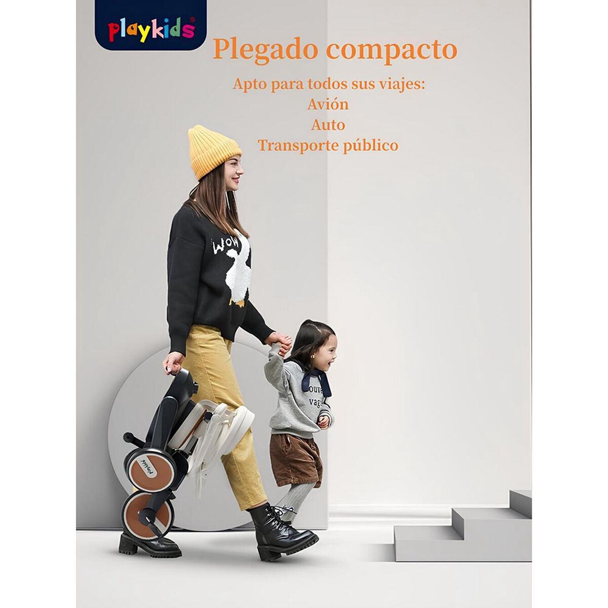 Triciclo De Paseo 360° y Balance 6 en 1 Plegable Blanco