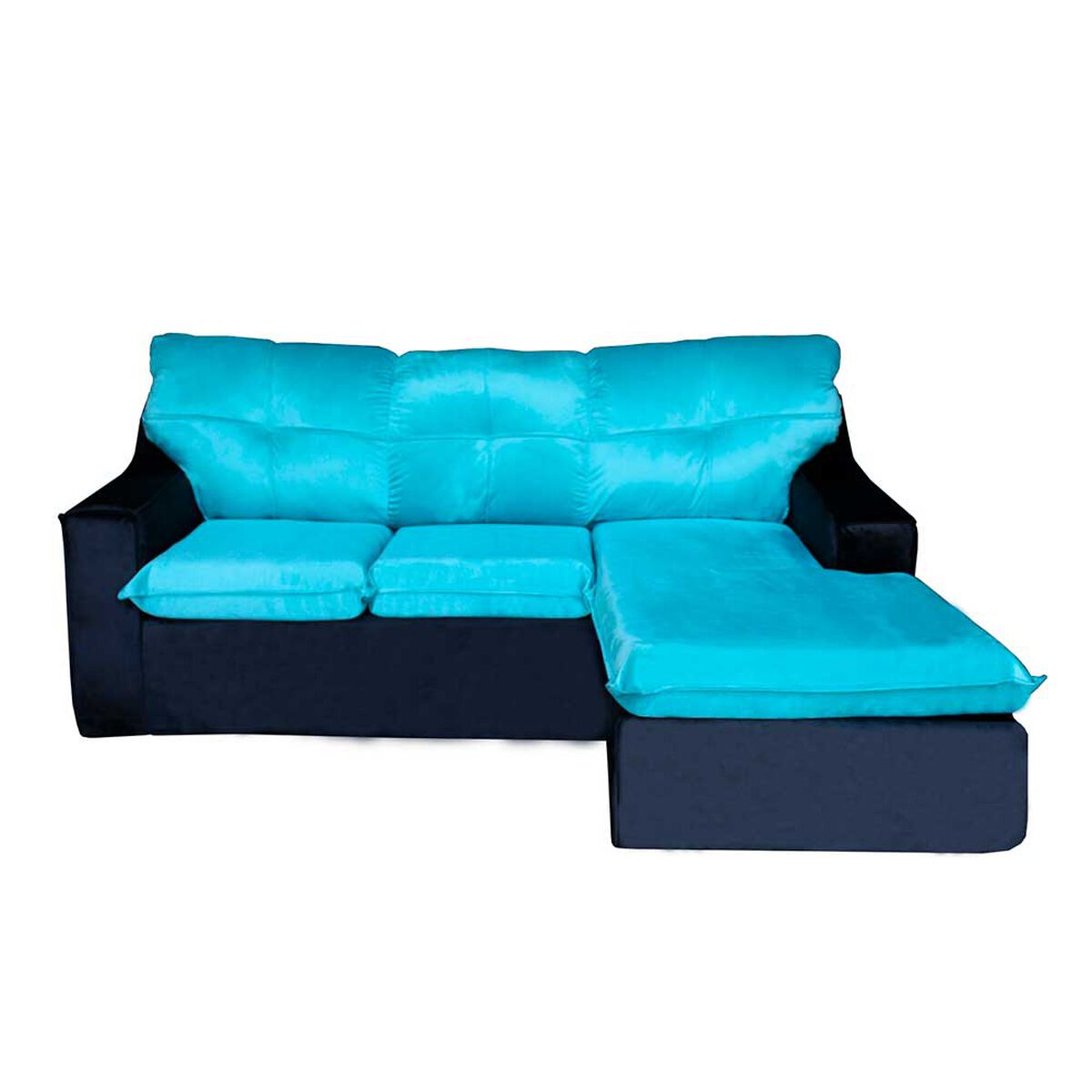 Sof&aacute; Modular Muebles MYM Genoveva 4 Cuerpos Turquesa Negro