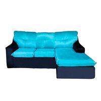 Sofá Modular Muebles MYM Genoveva 4 Cuerpos Turquesa Negro