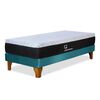 Cama Europea Latam Home 1,5 Plazas Zen Top Spring Hybrid Velvet Turquesa