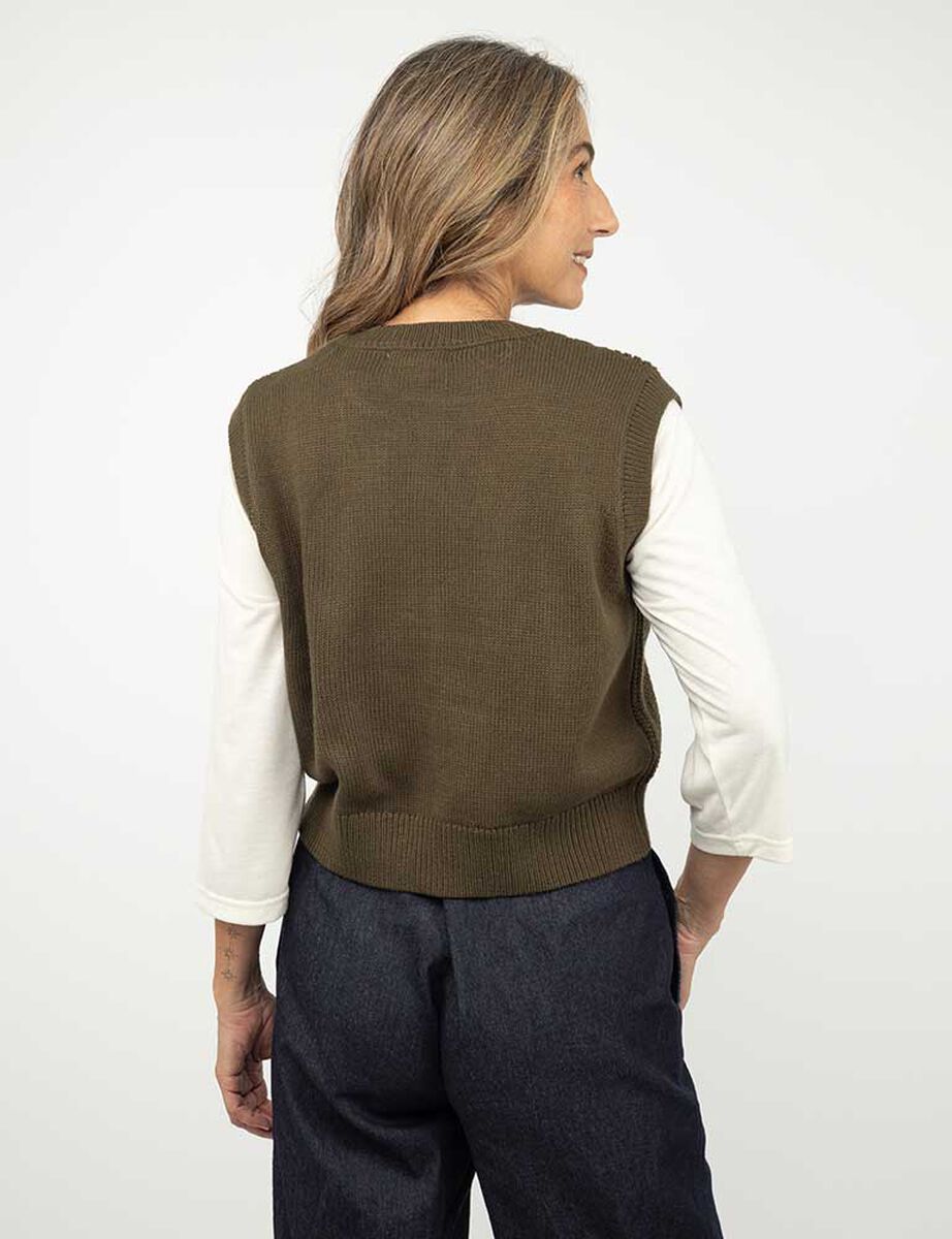 Sweater Botones Sin Mangas Mujer Portman Club