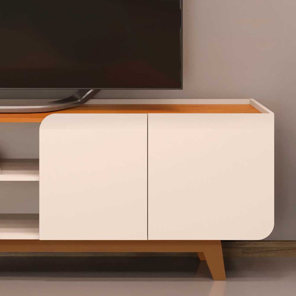 Rack TV Vekkahome Nadine Hasta 75" Beige Café