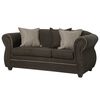 Juego de Living Black Factory Emili Sofá 3 Cuerpos + Dos Sillones 1 Cuerpo Café