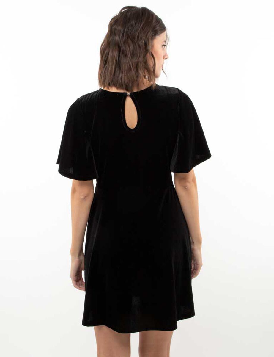 Vestido Corto Terciopelo Plush Mujer Zibel