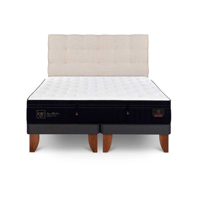 Cama Europea CIC Base Dividida Súper King Súper Permium + Respaldo Ebro
