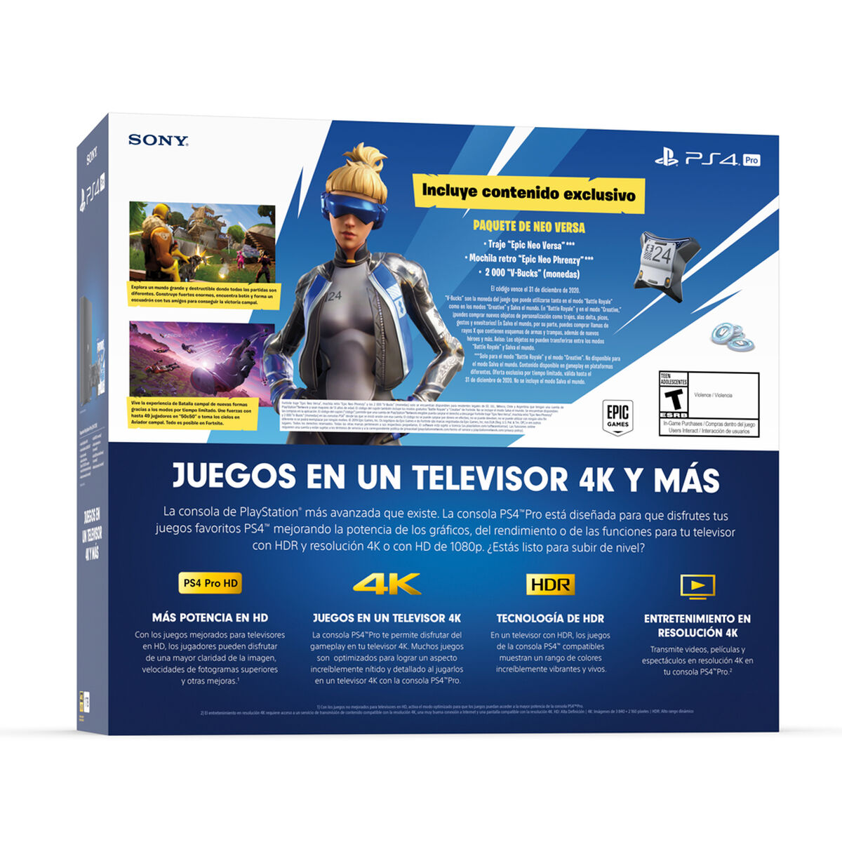 Consola Sony PS4 1TB + Control Dualshock4 + Cupón Fortnite Neo Versa