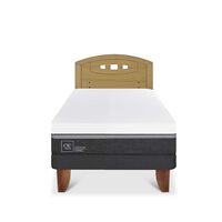 Cama Europea CIC 1,5 Plazas Ortopedic Advance + Respaldo Gales Mostaza