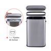 Basurero de Cocina Simplit Handy Táctil Acero Inoxidable 55 lt Gris