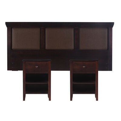 Imagen 1 del producto Respaldo 2 Plazas + 2 Veladores CIC New Torino Chocolate