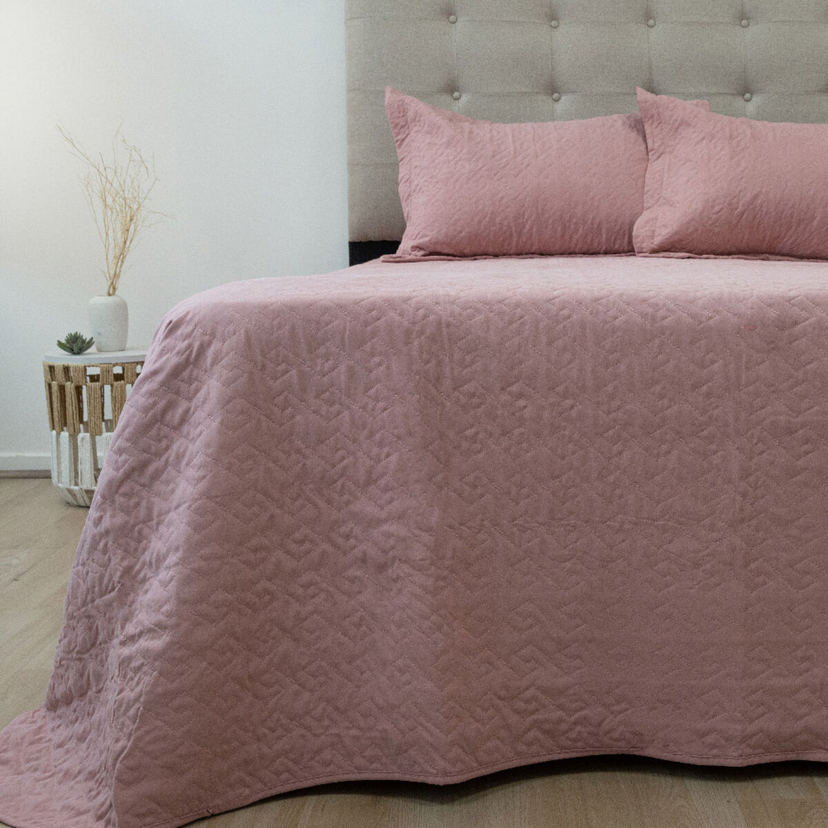 Quilt Doral 3 Plazas Lumi Velvety Rosa