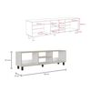 Combo Rack TV65 + Mesa de Centro TuHome Nomik Rovere Blanco