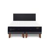 Cama Europea CIC Base Dividida 2 Plazas Premium + Respaldo Villarrica Negro