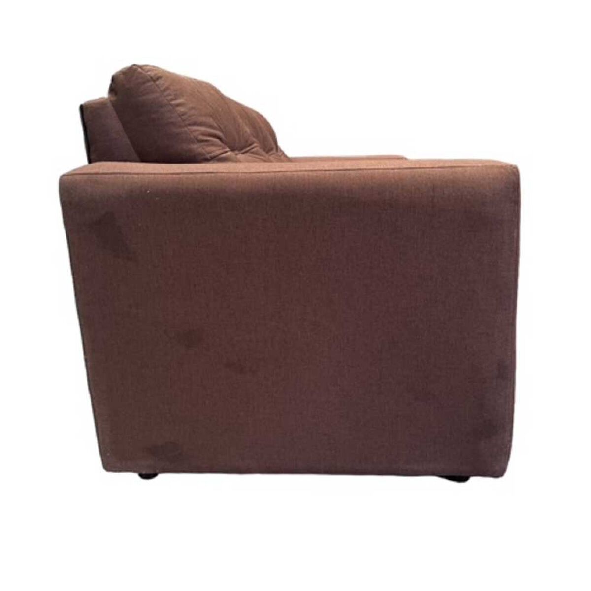 Juego de Living Kea Nize Sofá 3 Cuerpos + Dos Pouf 1 Cuerpo Cañamazo Café