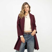 Abrigo Mujer Zibel Burdeo, Cafe, Color-1, Negro