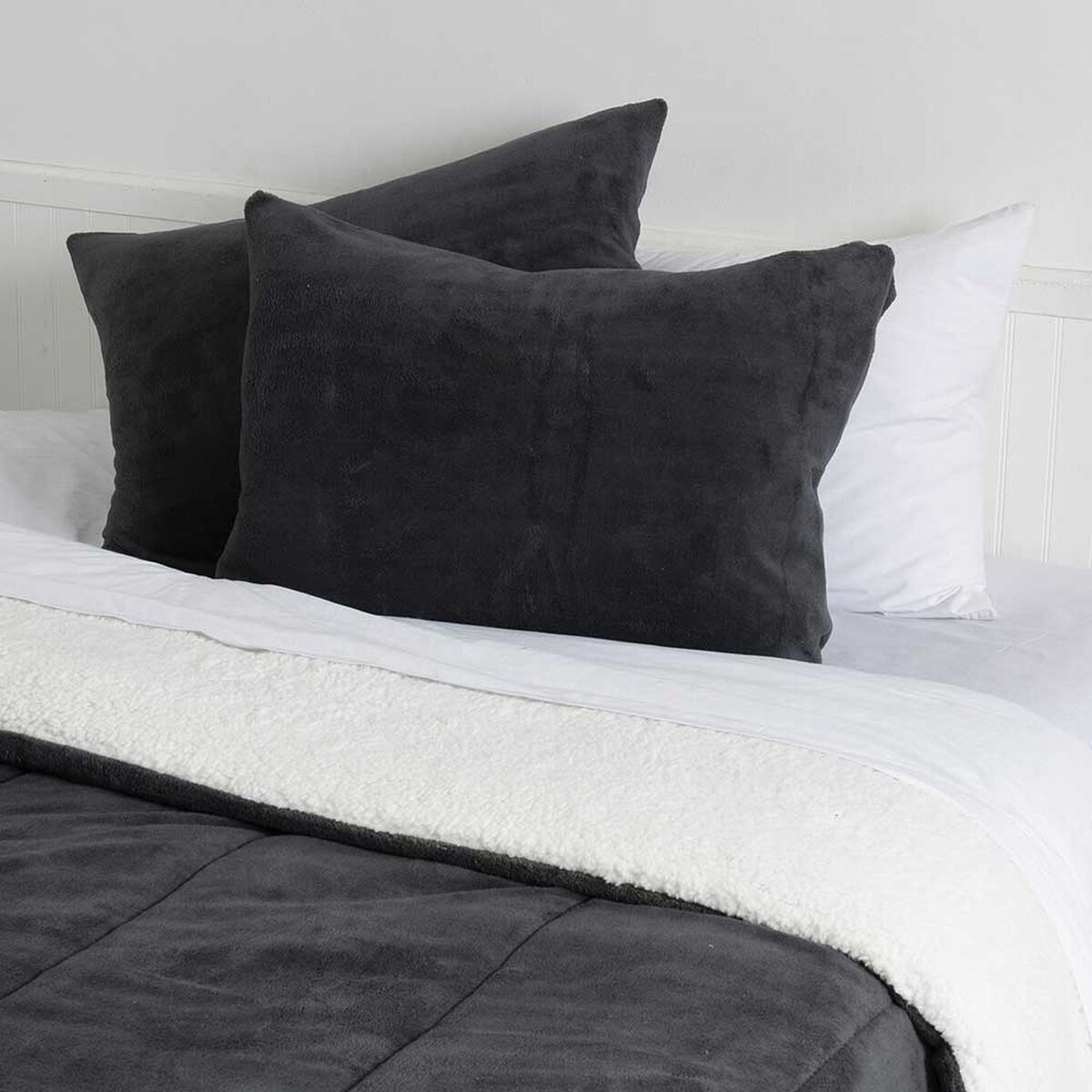 Plumón Coral Sherpa Mashini 2 Plazas Liso Marengo