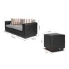 Juego de Living Innovamuebles Invictus Sofá 3 Cuerpos + Dos Pouf 1 Cuerpo Burdeo