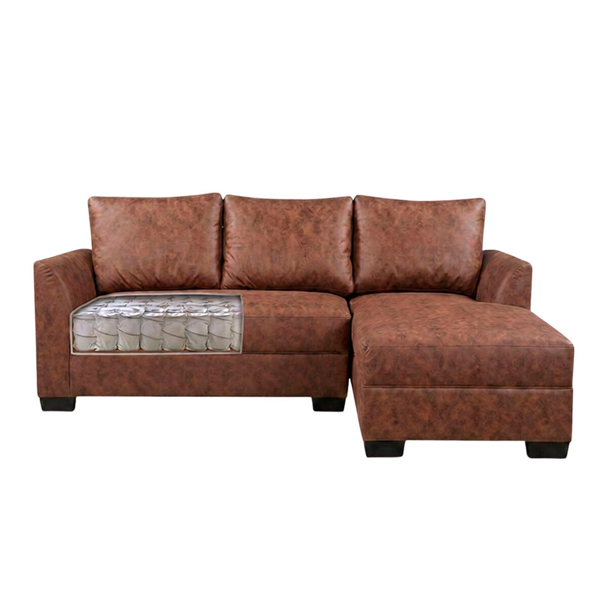 Seccional Derecho Muebles MPR Denver 4 Cuerpos Caf&eacute;