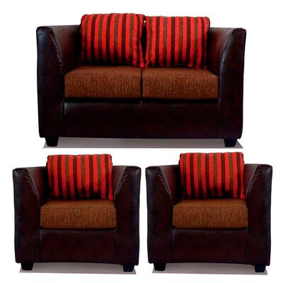 Juego de Living Elegant Detail Valentino Sofá 2 Cuerpos + Dos Sillones 1 Cuerpo Café