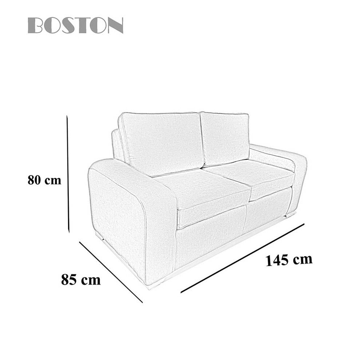 Sofá Elegant Detail Boston 2 Cuerpos Tela Beige