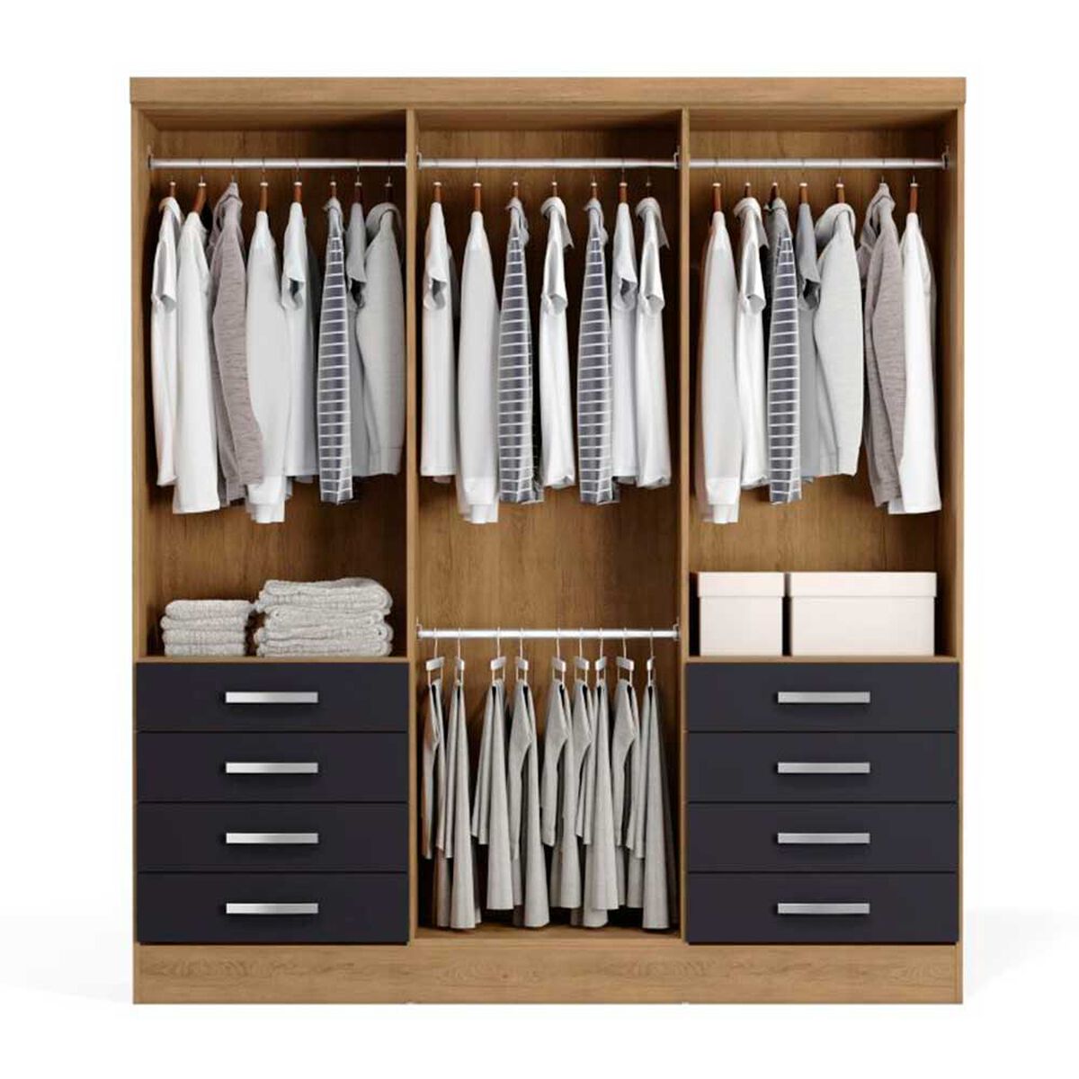 Closet Yardas Agustina 6 Puertas 8 Cajones Freij&oacute; Negro