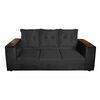 Sof&aacute; Muebles MYM Julietta 3 Cuerpos + Dos Pouf 1 Cuerpo Negro