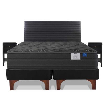 Imagen 2 del producto Cama Europea Flex Base Dividida King Black + Respaldo Modern Grafito + 2 Veladores Rover Universal