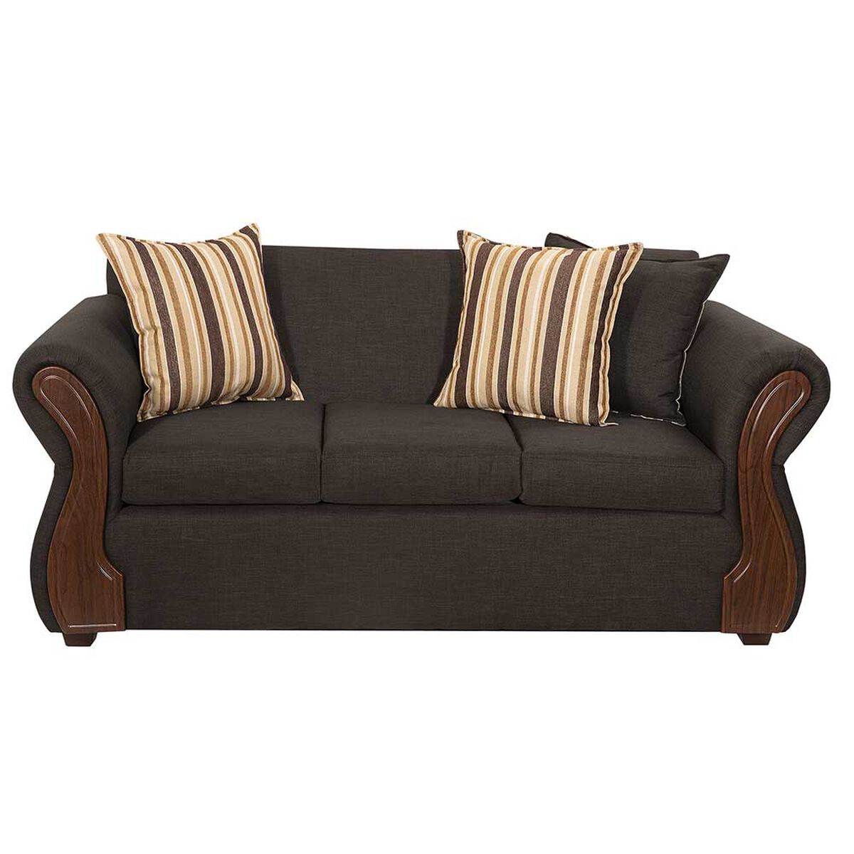 Juego de Living Deco Outlet Tarento Sofá 3 Cuerpos + Dos Sillones 1 Cuerpo Gris Oscuro