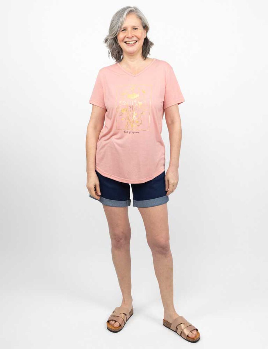 Polera Con Estampado Manga Corta Mujer Potman Club