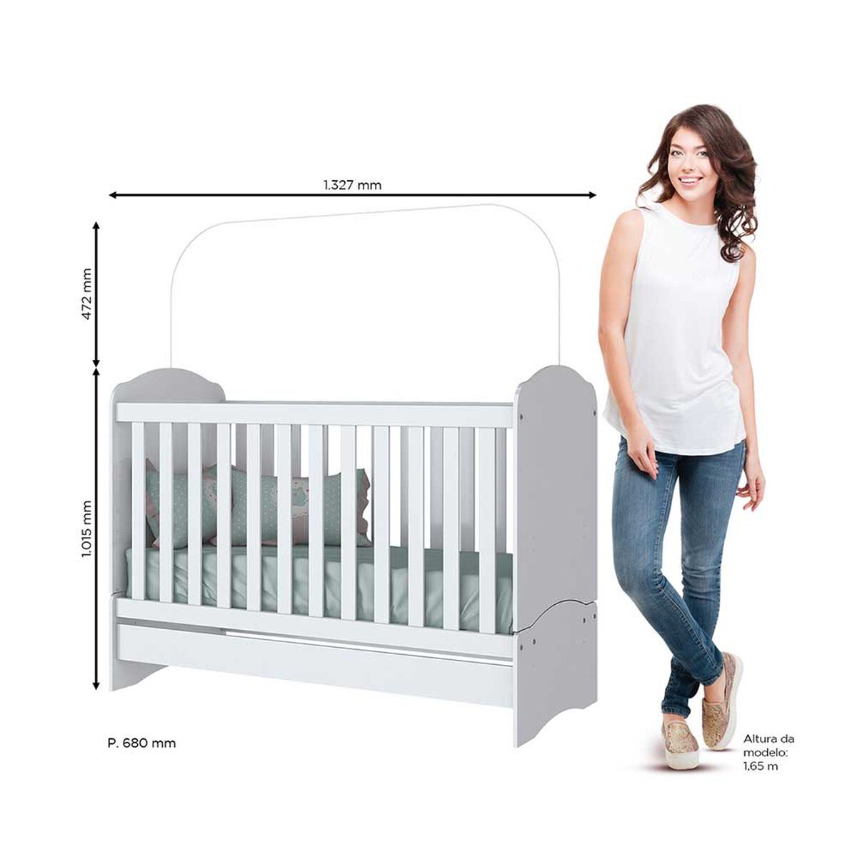 Cuna 2 en 1 Home Mobili Cari Blanco