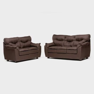 Imagen 1 del producto Juego de Living Almore Belén Sofá 3 Cuerpos + Sofá 2 Cuerpos Café